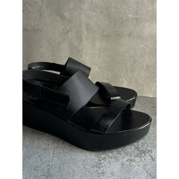 PEDRO GARCIA Black Pebbled Leather Ankle Strappy Sandals Heel EUR 38 US 7.5 - Picture 2 of 9